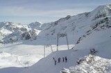  Kaunertal. A tu výhlad z toho sedla na zjazdovky